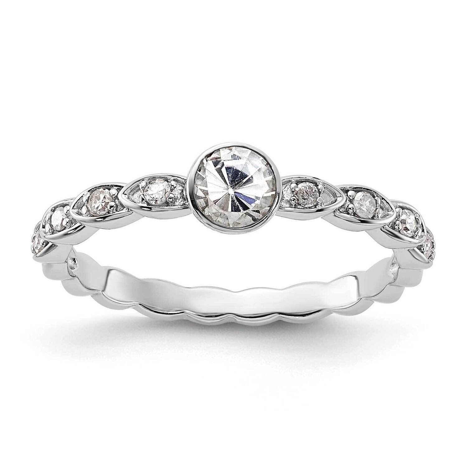 Sterling Silver White Topaz and Diamond Ring RLS6325/WHTOP-SSAS45