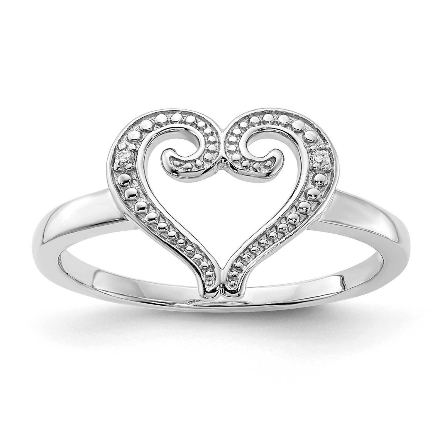 10k Gold White Gold Diamond Heart Ring RLD3601-0WS53