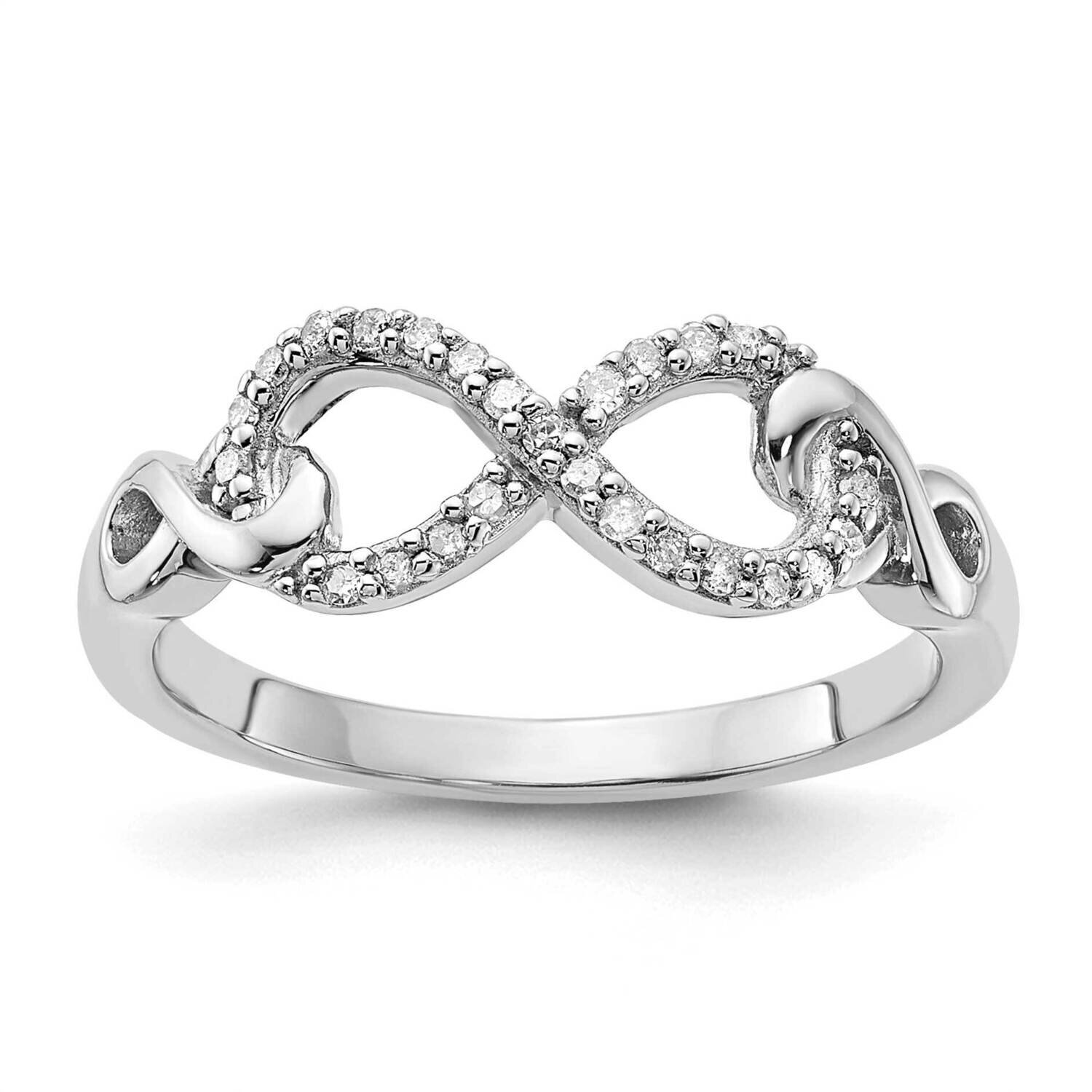 Sterling Silver Diamond Infinity Ring RLD3624-SSS45