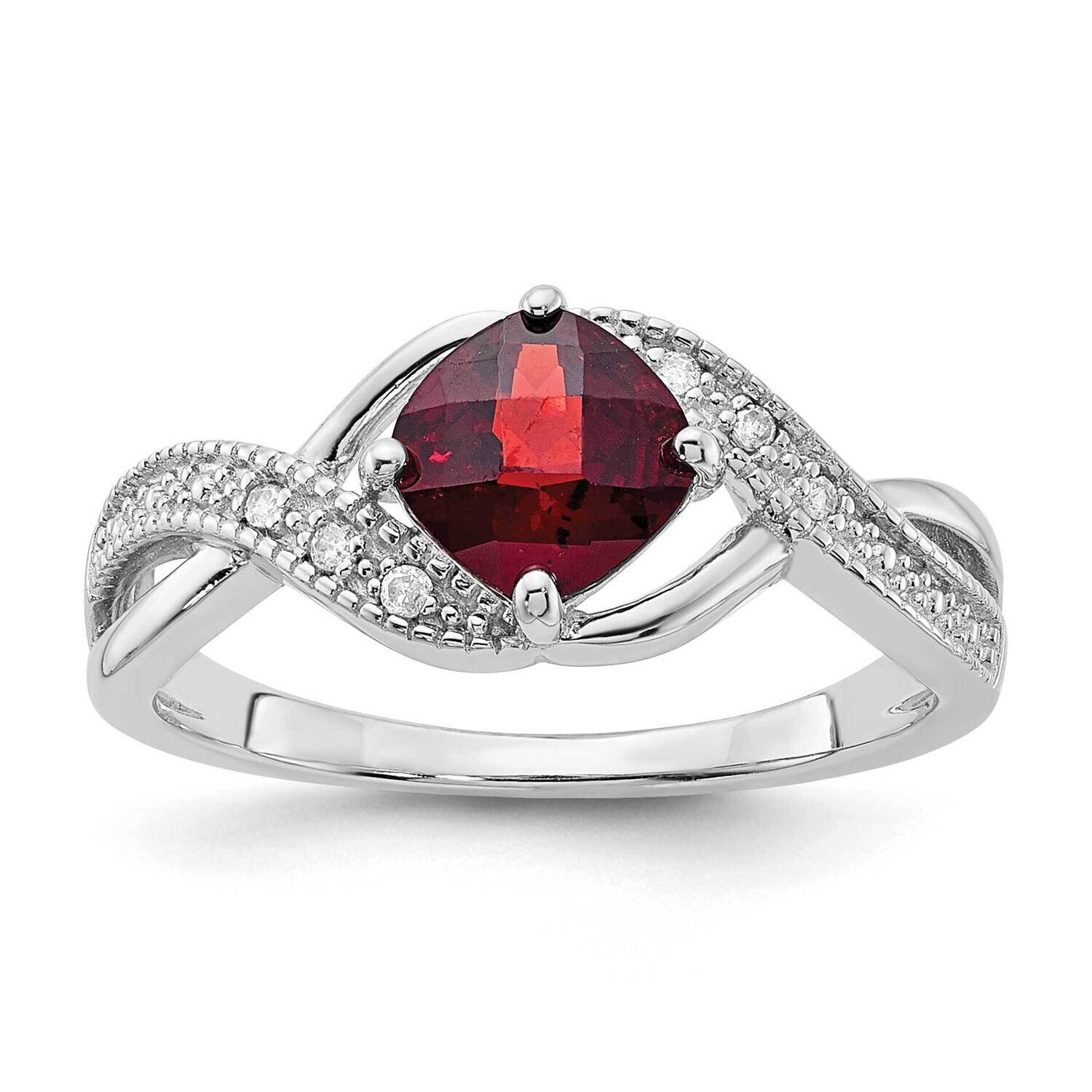 Sterling Silver Garnet and Diamond Ring RLS6614/GA-SSAS45-7