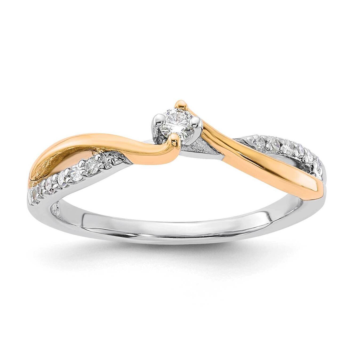Sterling Silver and Gold Tone Polished Diamond Ring RLD3690-SSABS43-7