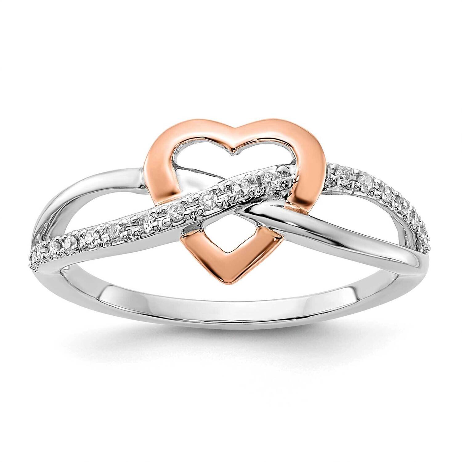 10k Gold Two Tone Diamond Infinity with Heart Ring RLD4104-0WS43