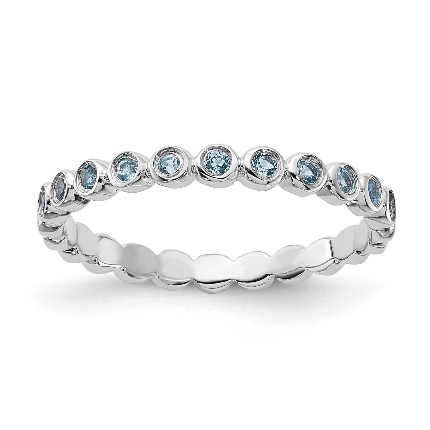 Sterling Silver Polished Blue Topaz Band RLS6655/BT-SSB-7