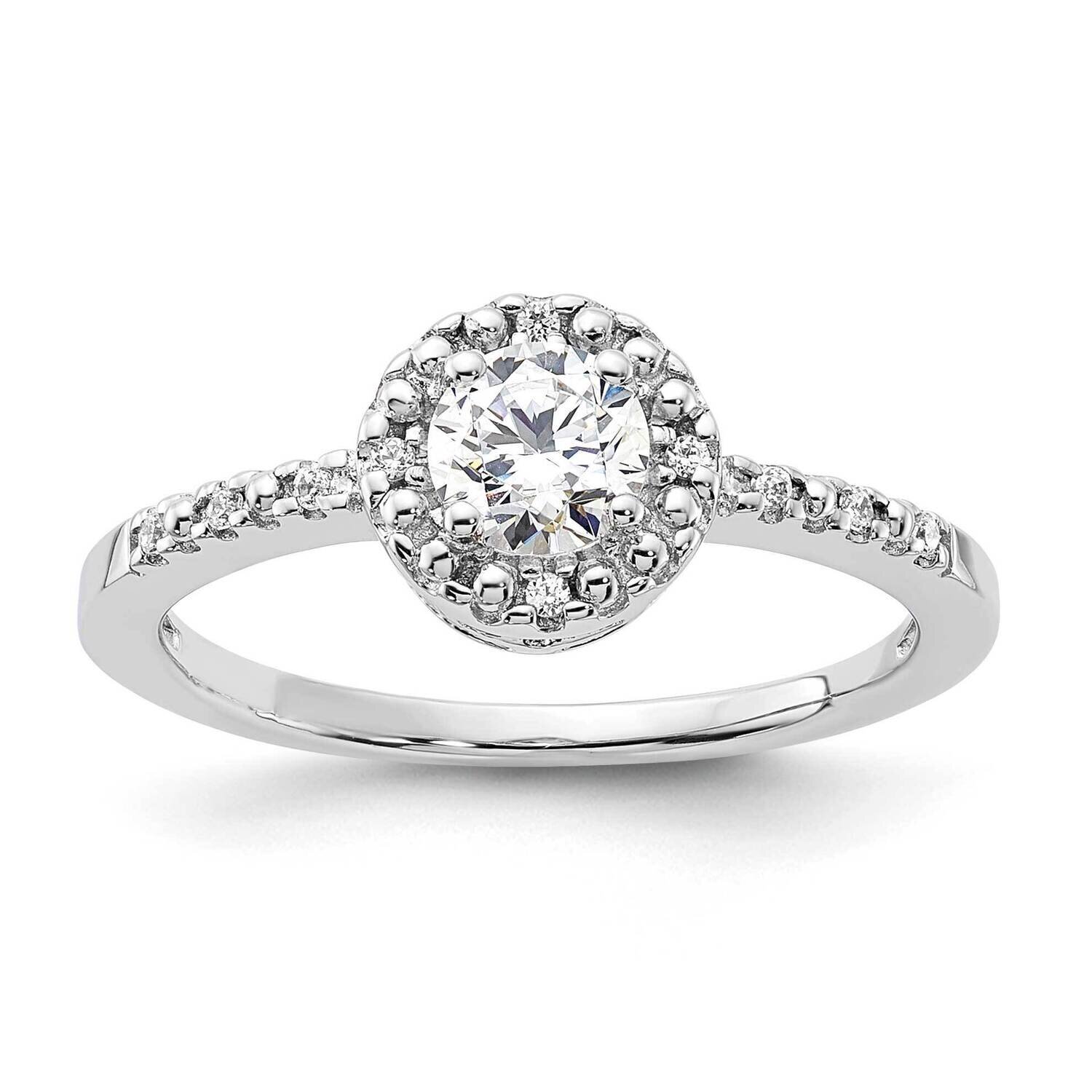Sterling Silver Rhodium-plated Diamonore Circle Halo Ring RLS6460/DAWT-SSA-7