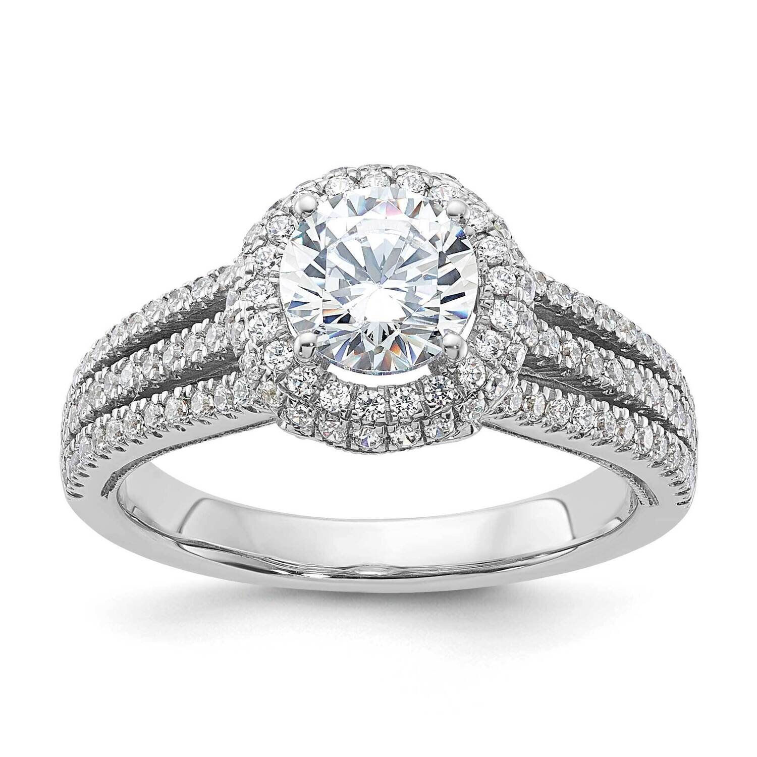 Sterling Silver Polished CZ Round Halo Engagement Ring RM4233-100-SSWCZ-7