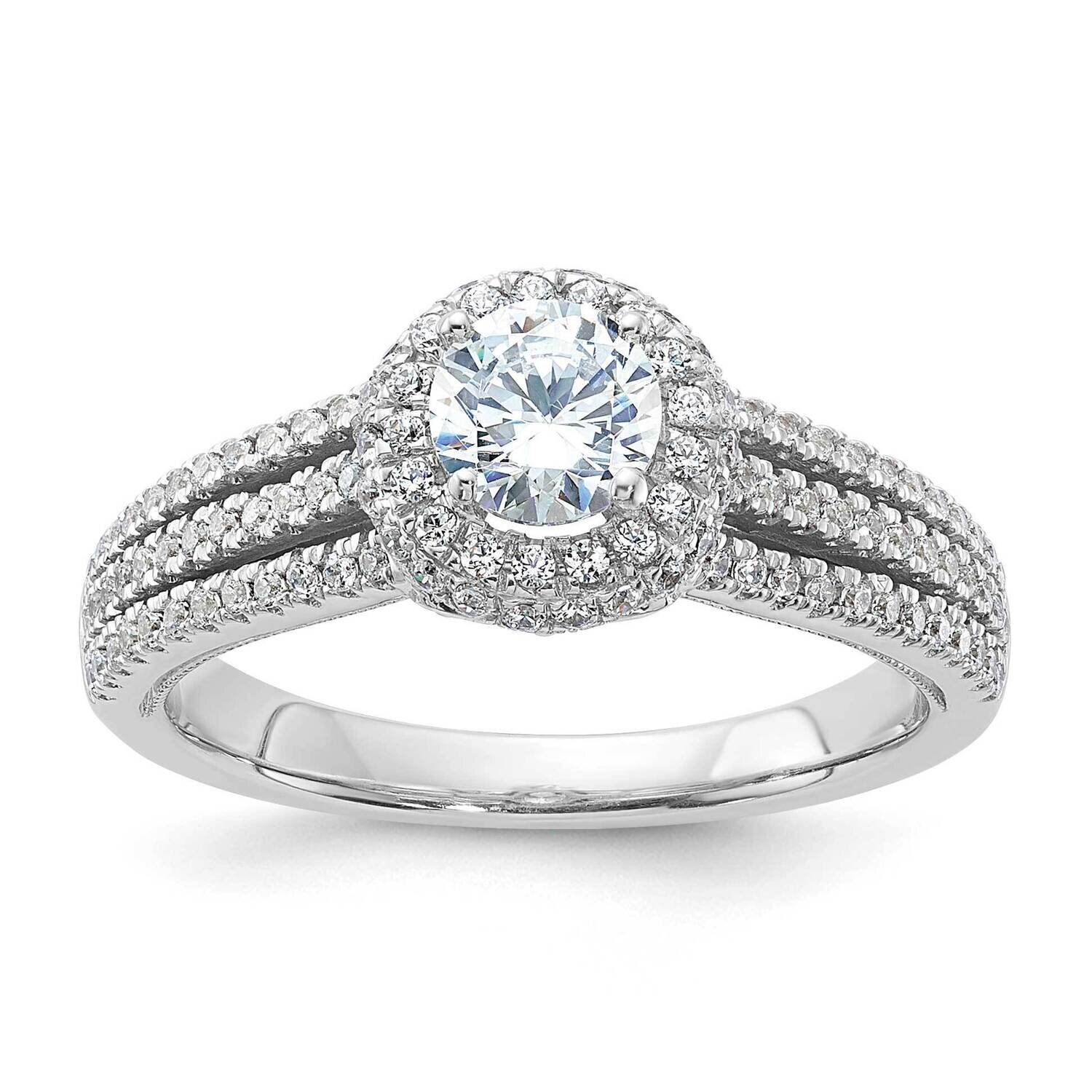 Sterling Silver Polished CZ Round Halo Engagement Ring RM4233-050-SSWCZ-7