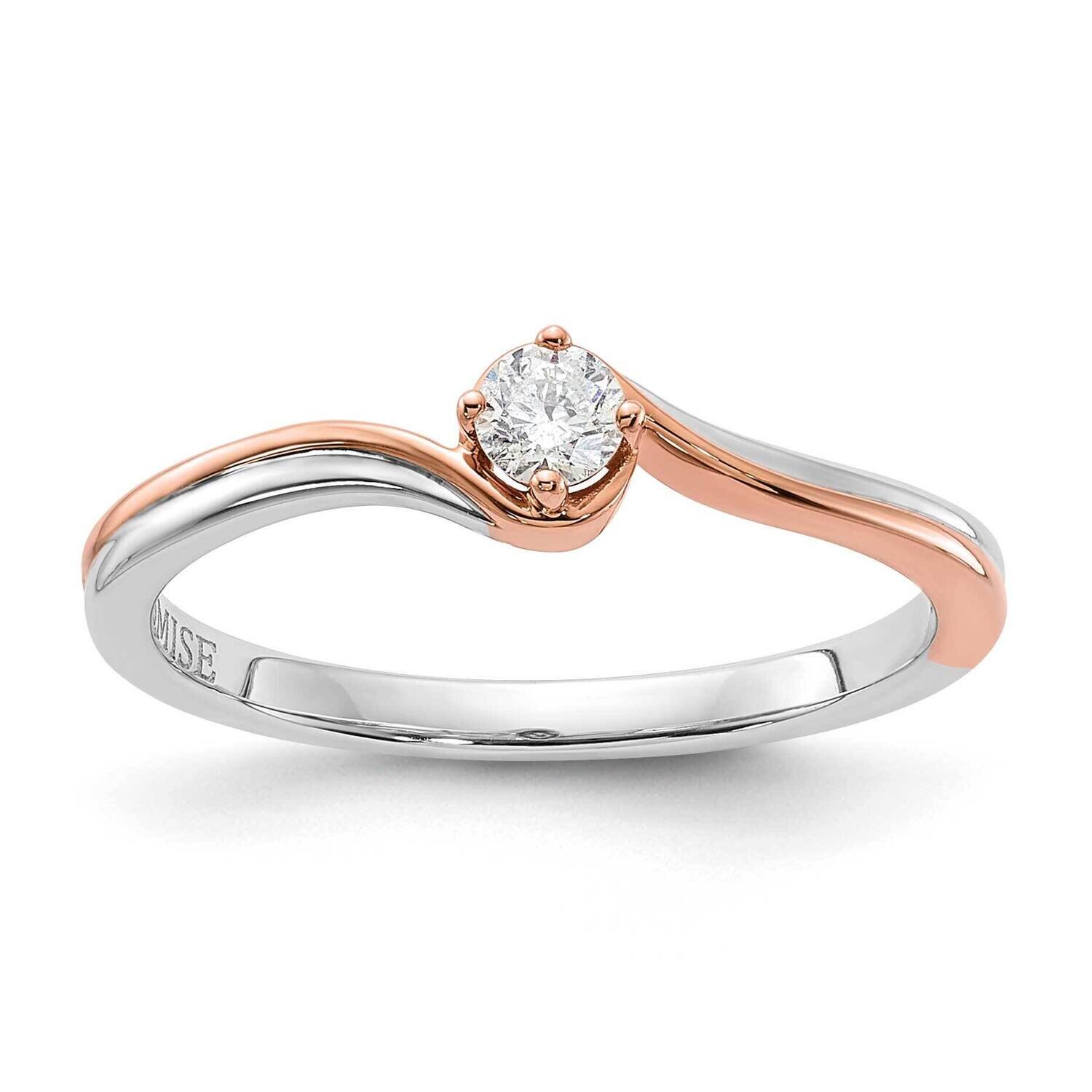 10k Gold White and Rose Gold Polished Diamond Ring RM6493E-012-0WRA