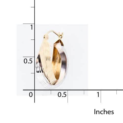 14k Two-tone D/C and Polished Hinged Hoops RWE999CL