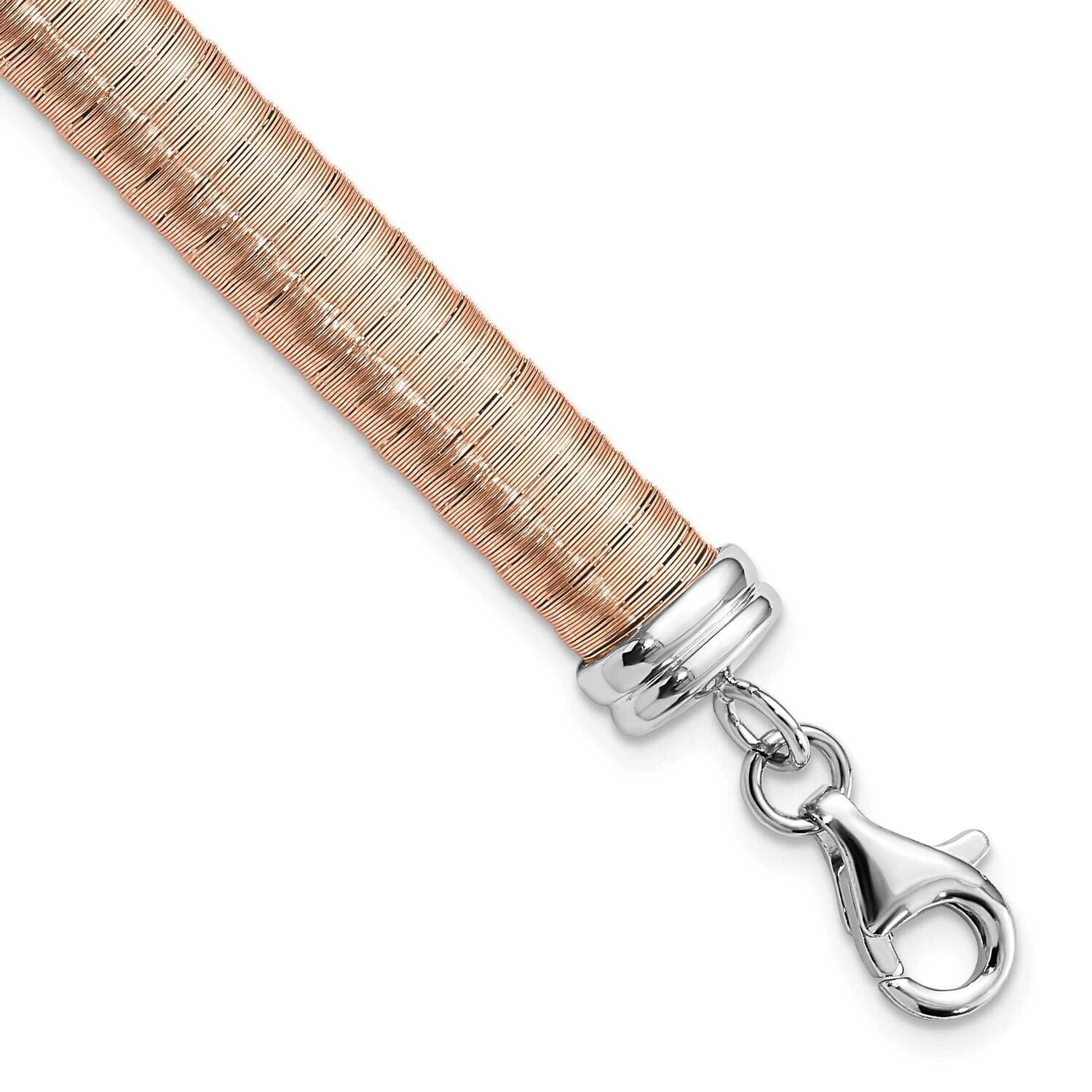 Sterling Silver Rose-tone Wire Wrapped with 1in ext Bracelet SSCMEI18302-7.5