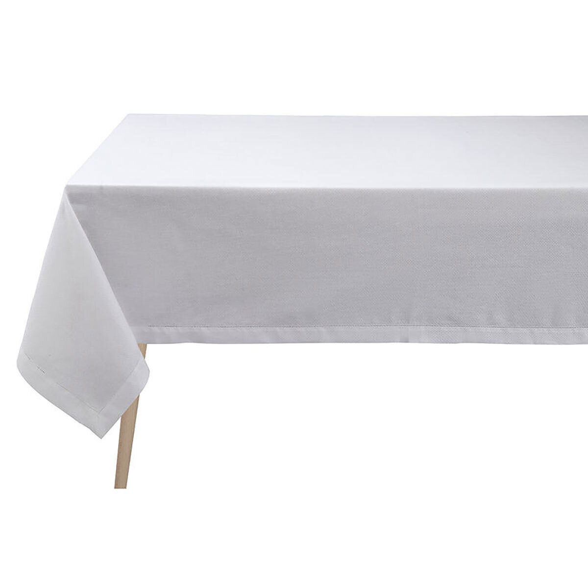 Le Jacquard Francais Portofino White Tablecloth 69 x 98 Inch 27350, MPN: 27350, 3660269273507