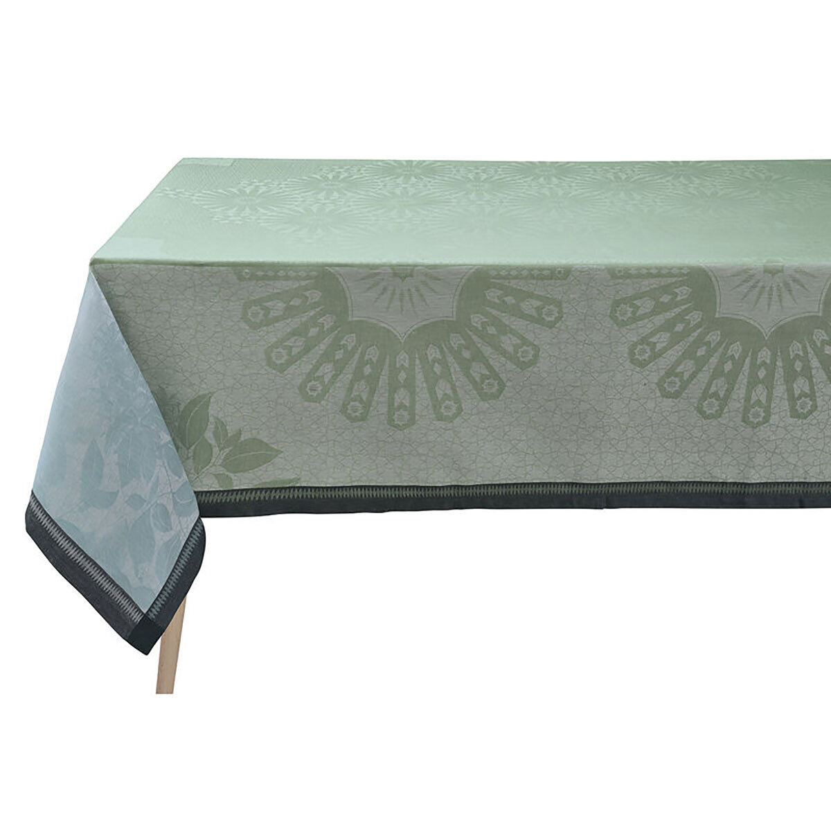 Le Jacquard Francais Jardin D'Orient Light Green Tablecloth 47 x 47 Inch 27507
