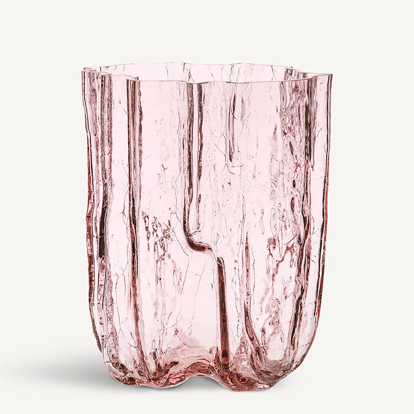 Kosta Boda Crackle Pink Vase Tall 7042113