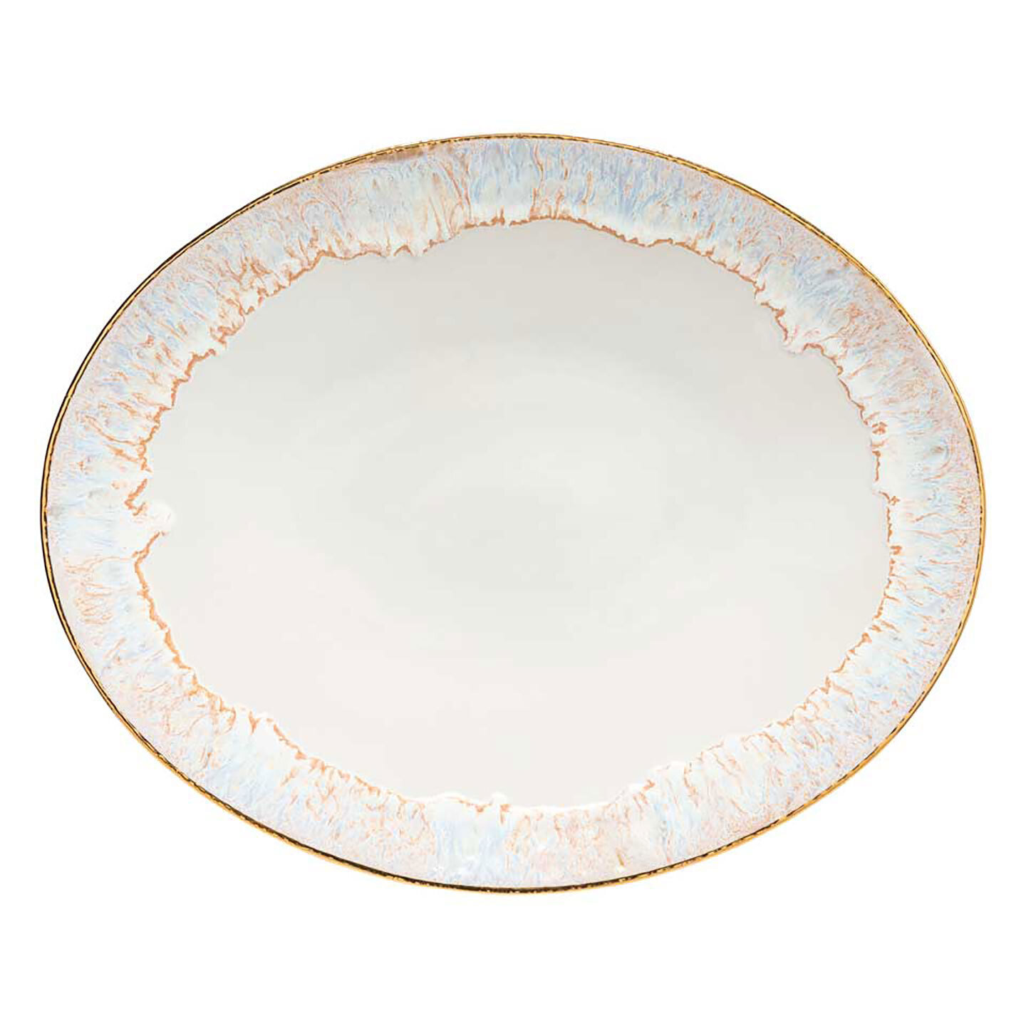 Casafina Taormina White/Gold Oval Platter 40 TA645-WGD