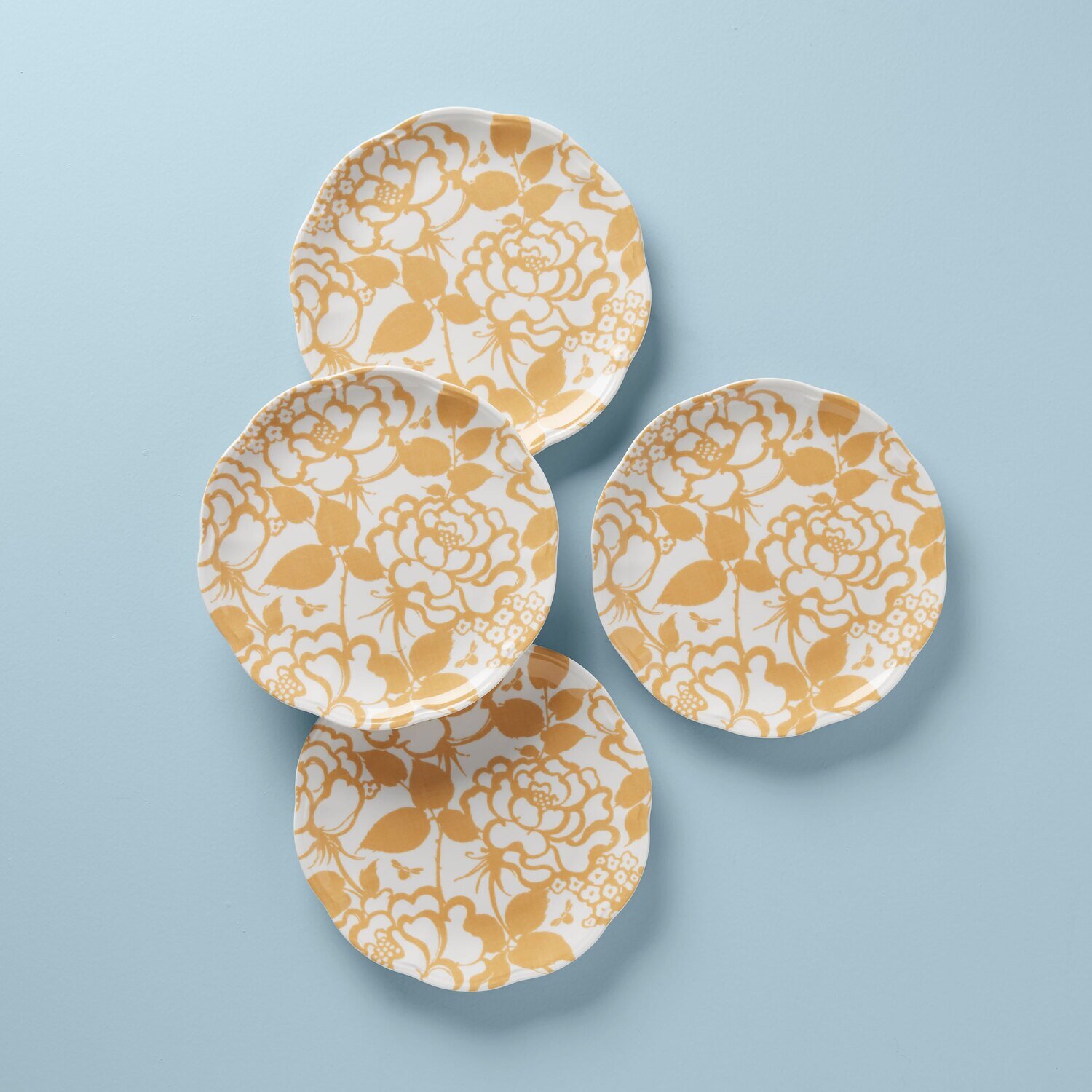 Lenox Butterfly Meadow Cottage Accent Plates Set of 4 Goldenrod 894334, MPN: 894334, 194372023337