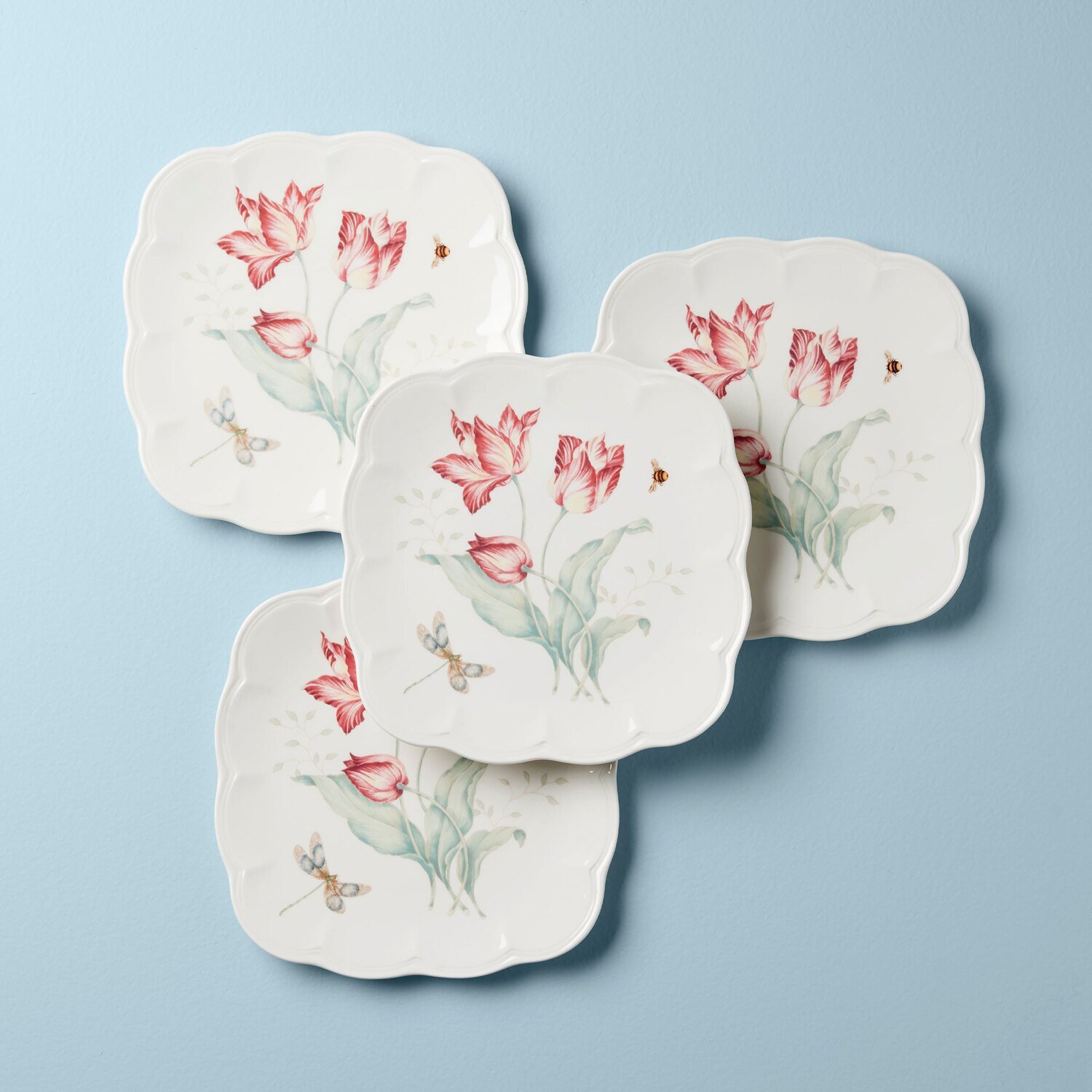 Lenox Butterfly Meadow Square Square Accent Plates Set of 4 894308, MPN: 894308, 194372023313