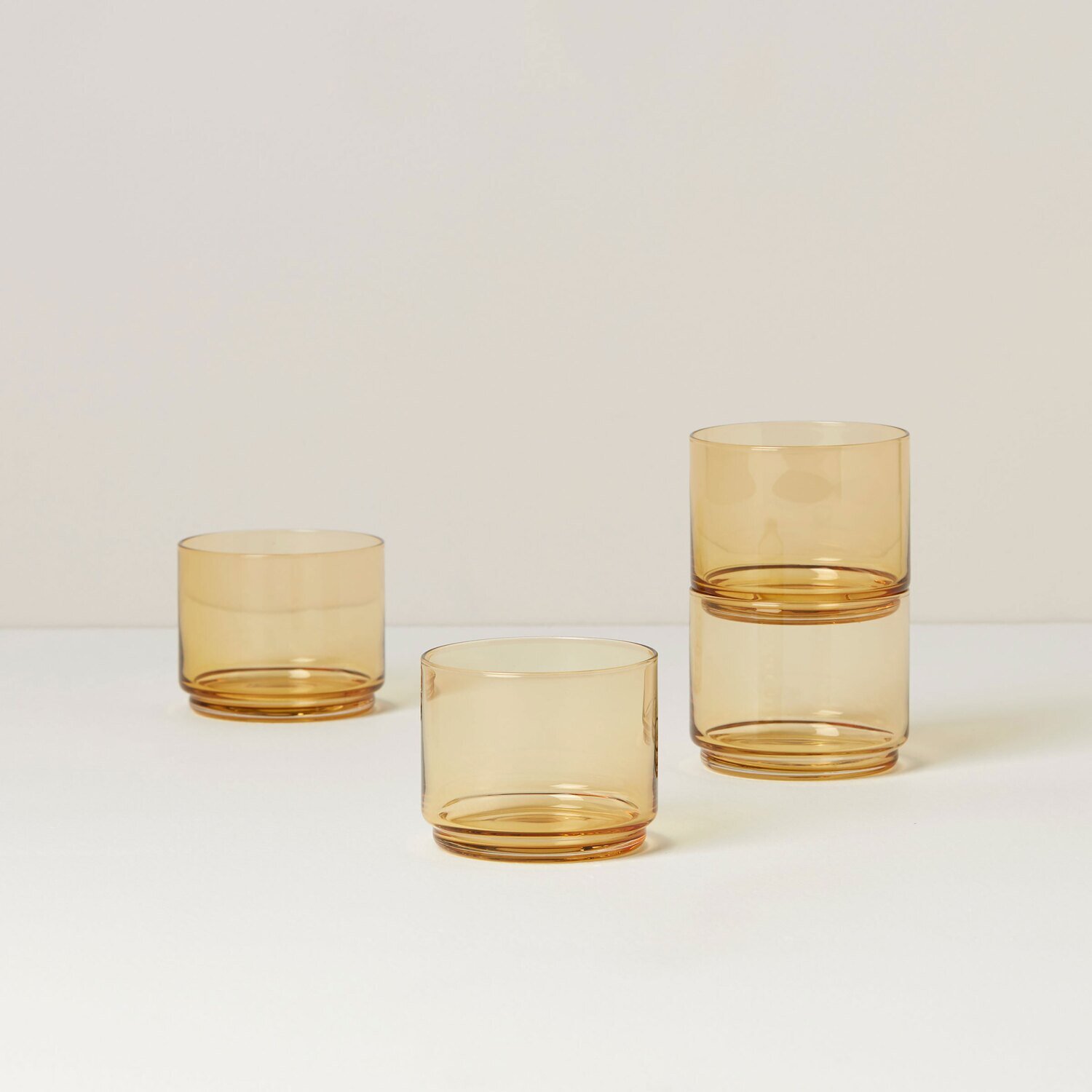 Lenox Tuscany Classics Stackable Glasses Short Set of 4 Amber 894252, MPN: 894252, 194372023122
