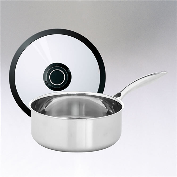 Frieling Black Cube Stainless Saucepan with Lid 8" 2.5 Qt. BCSS320