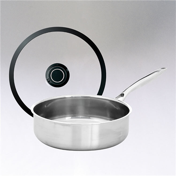 Frieling Black Cube Stainless Saute Pan with Lid 9.5&quot; 3.0 Qt. BCSS724
