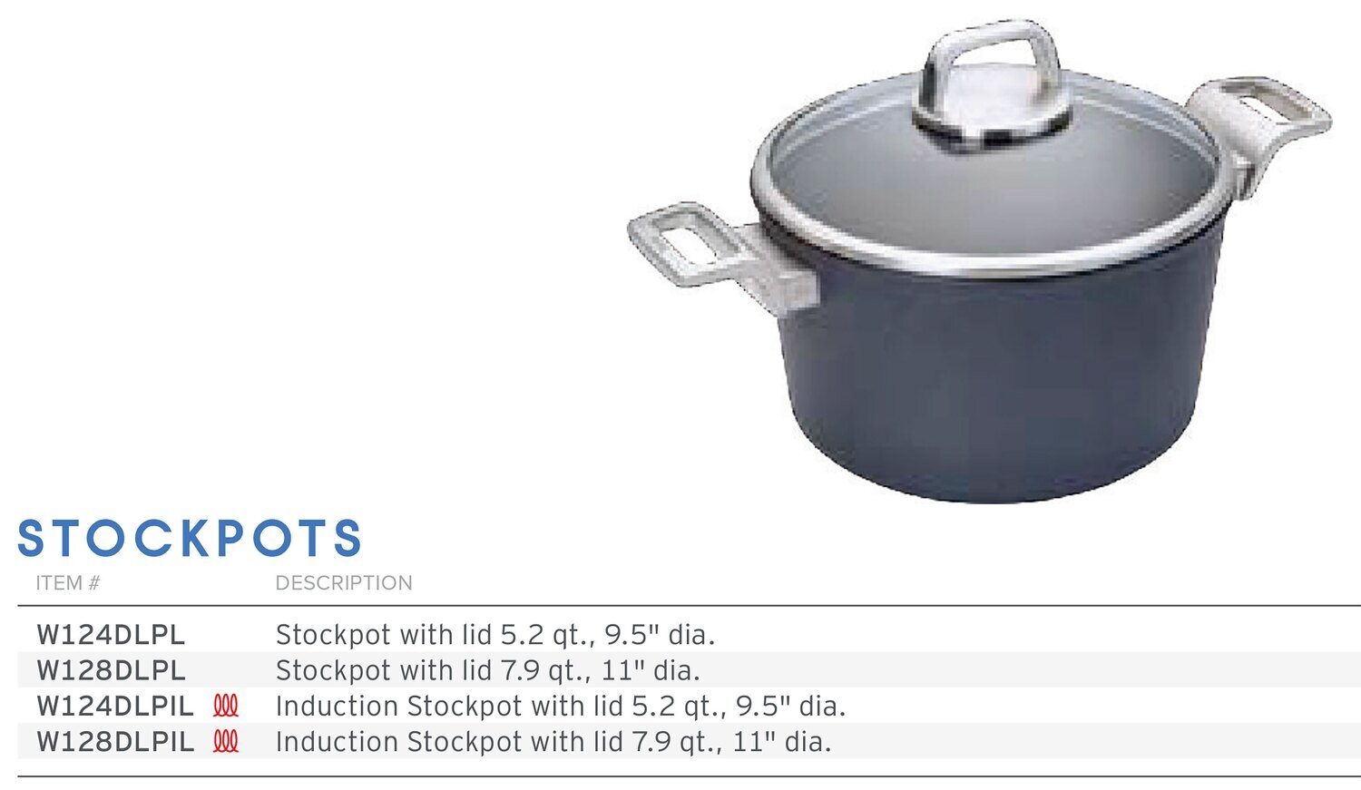 Frieling Diamond Lite Induction Stockpot with Lid 7.9 Qt. 11" W128DPIL