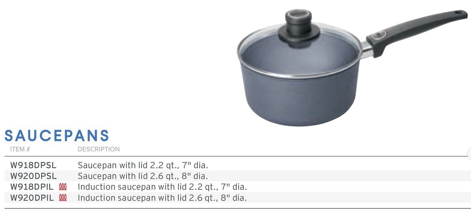 Frieling Diamond Lite Induction Saucepan with Lid 2.1 Qt. 7" W918DPIL