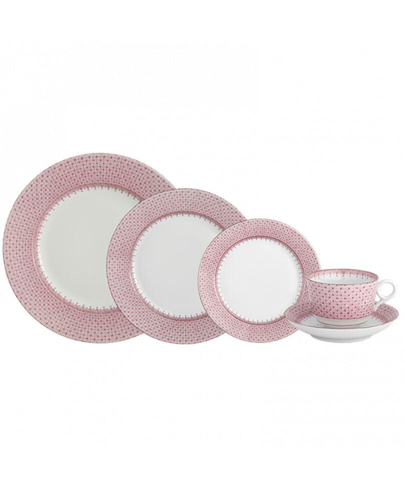 Mottahedeh Pink Lace 5 Piece Place Setting S1250, MPN: S1250,