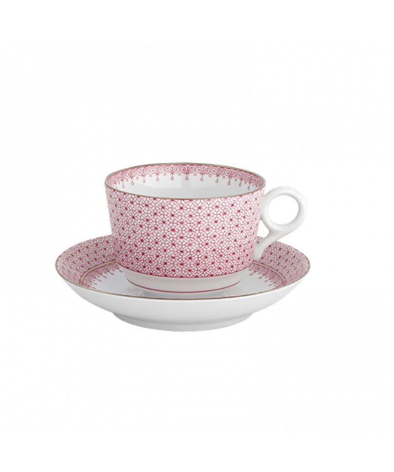 Mottahedeh Pink Lace Tea Cup &amp; Saucer S1254, MPN: S1254,