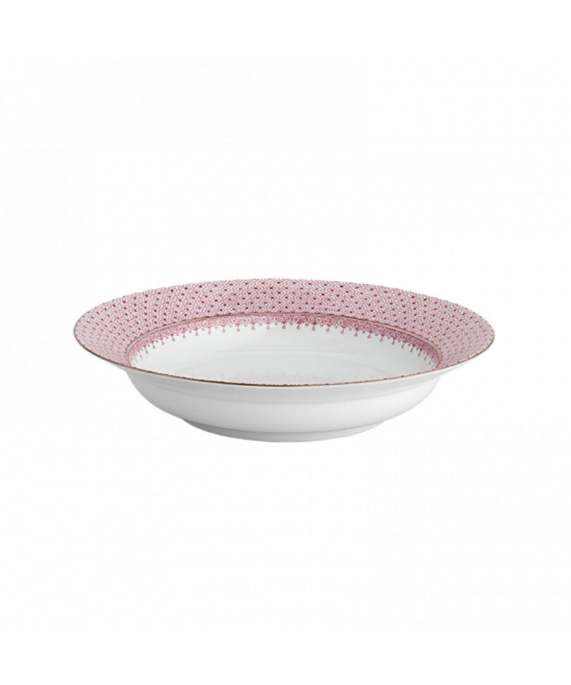 Mottahedeh Pink Lace Rim Soup Plate S1256, MPN: S1256,