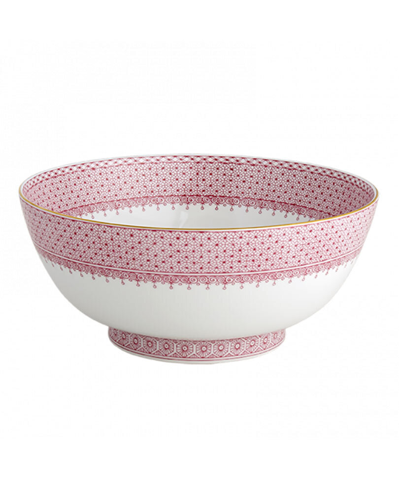 Mottahedeh Pink Lace Round Serving Bowl S1261, MPN: S1261,