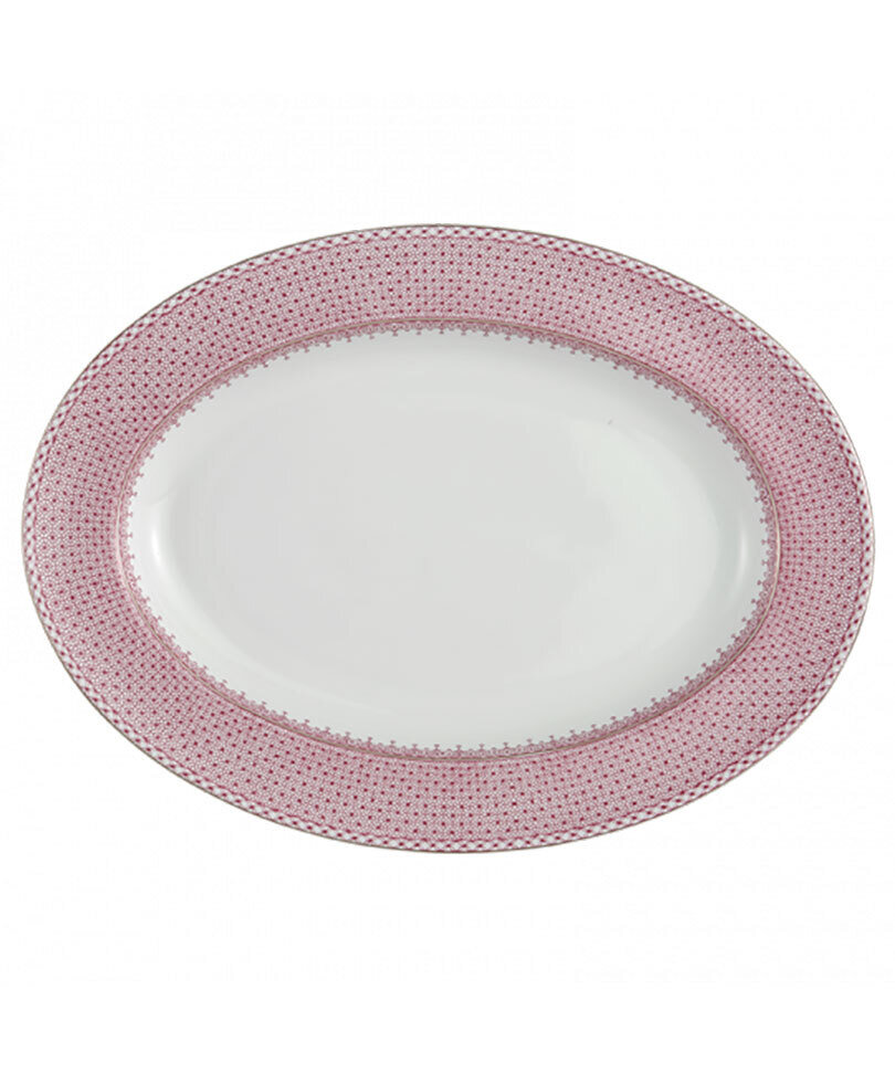 Mottahedeh Pink Lace Oval Platter S1276