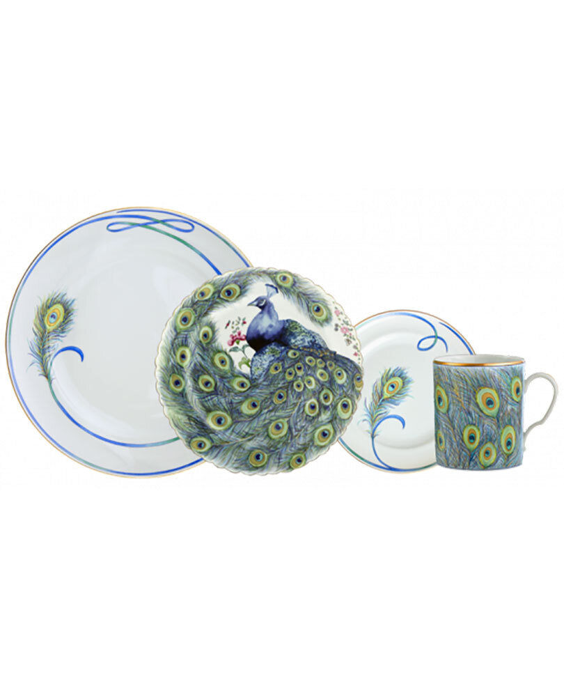 Mottahedeh Peacock 4 Piece Place Setting S2700
