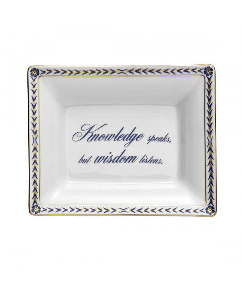 Mottahedeh Knowledge Speaks but Wisdom Listens, Rectangular Ring Tray S2825