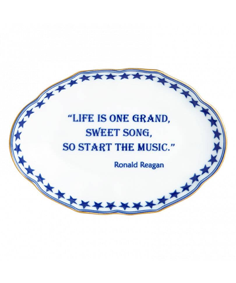 Mottahedeh Life Is One Grand Song, Ronald Reagan, Ring Tray S2840