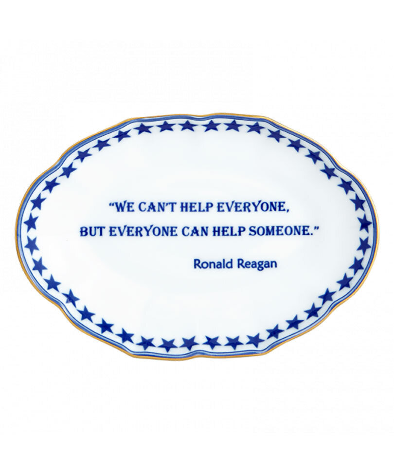 Mottahedeh We Can't Help Everyone... Ronald Reagan Ring Tray S2841