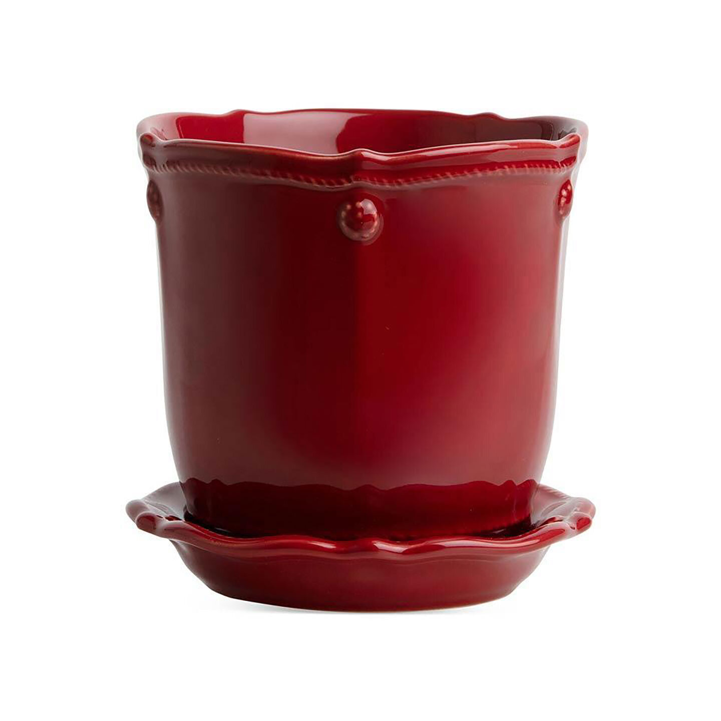 Juliska Berry &amp; Thread Ruby 5.25 Inch Planter &amp; Saucer JA136/73, MPN: JA136/73, 810034836670