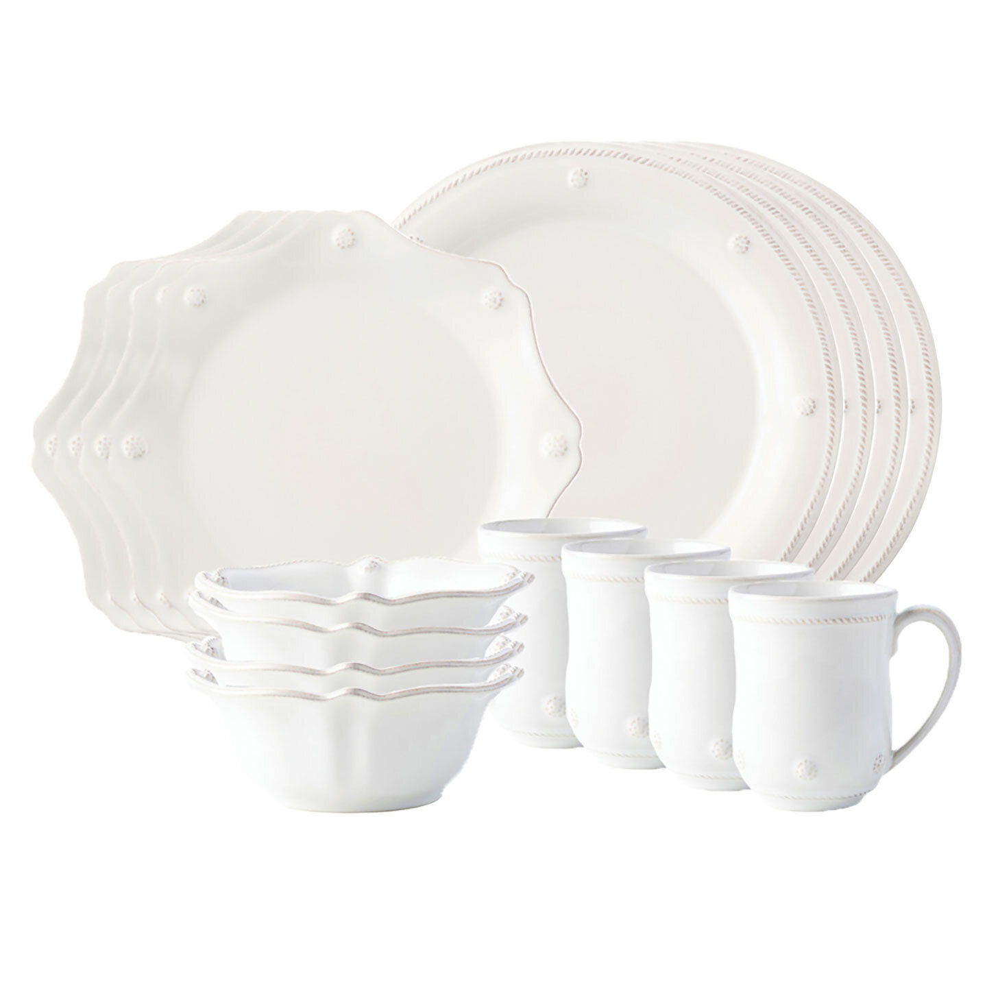 Juliska Berry &amp; Thread Classic Whitewash 16 Piece Set JDR200SET/W, MPN: JDR200SET/W, 810090260846