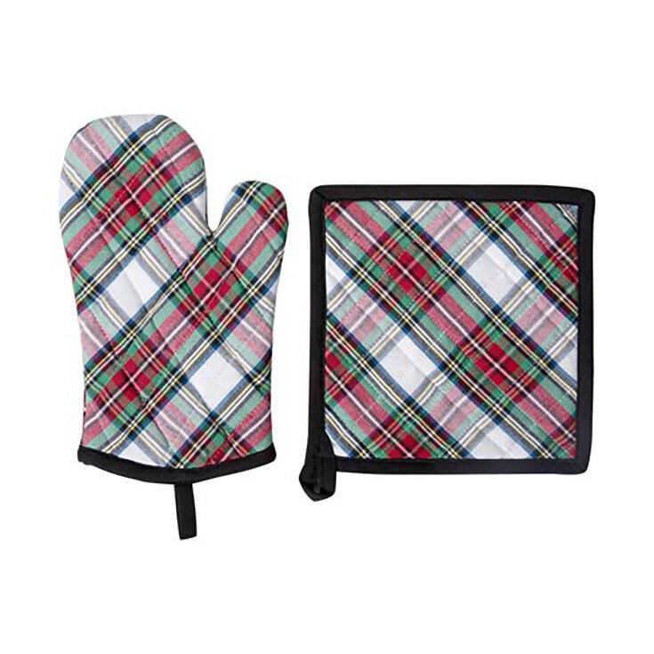 Juliska Stewart Tartan 2pc Oven Mitt &amp; Pot Holder Set LN01SET/88, MPN: LN01SET/88, 810034836274