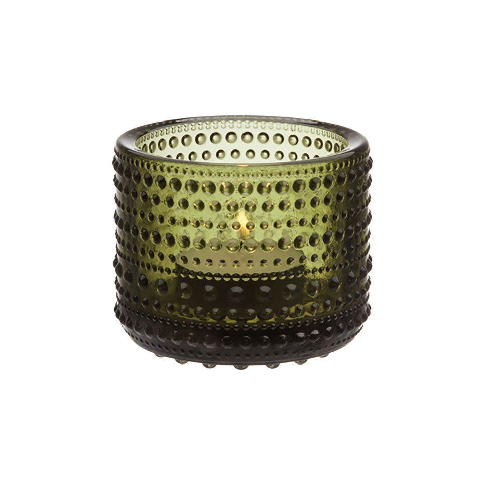Iittala Kastehelmi Tealight Candleholder 2.5 Inch Moss Green 1025662