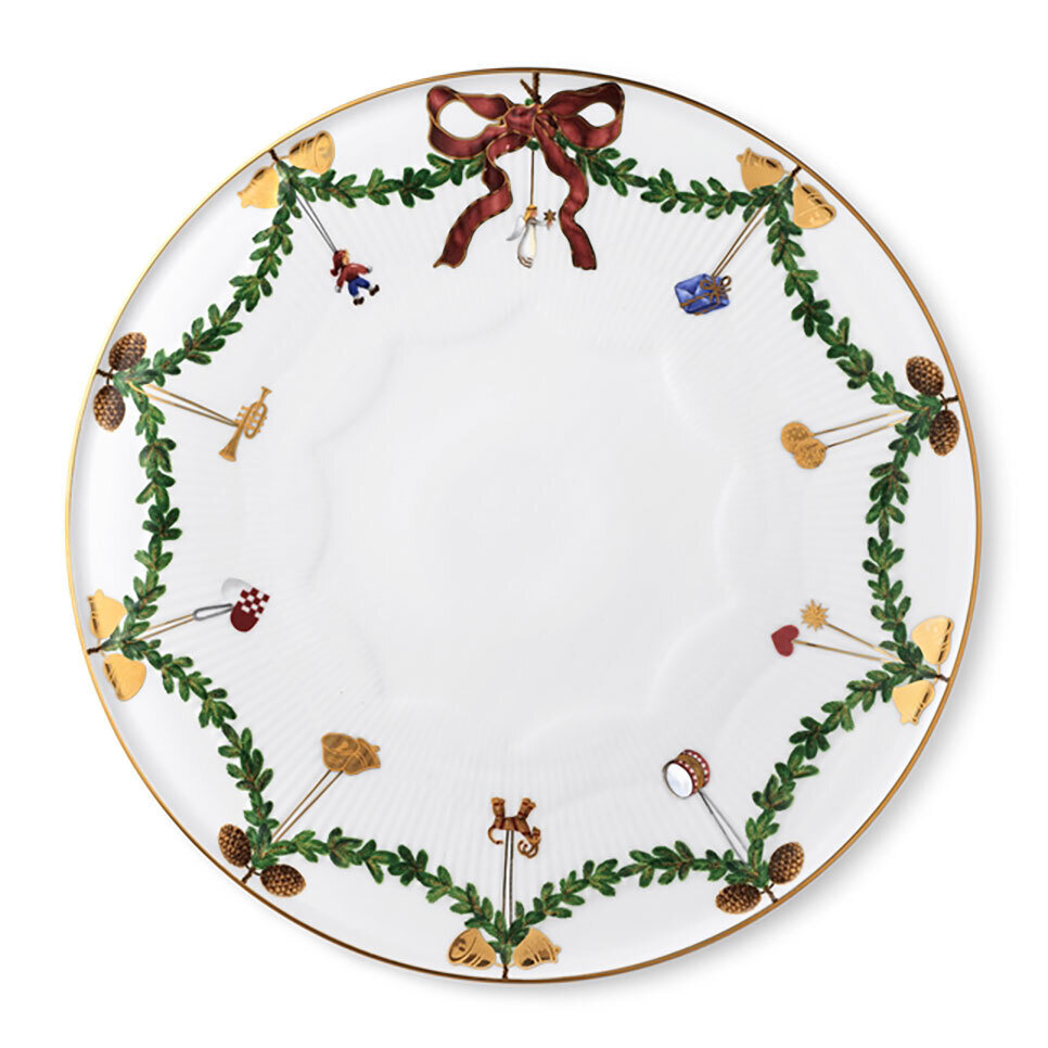 Royal Copenhagen Star Fluted Christmas Cake Dish 12.5 Inch 1017442