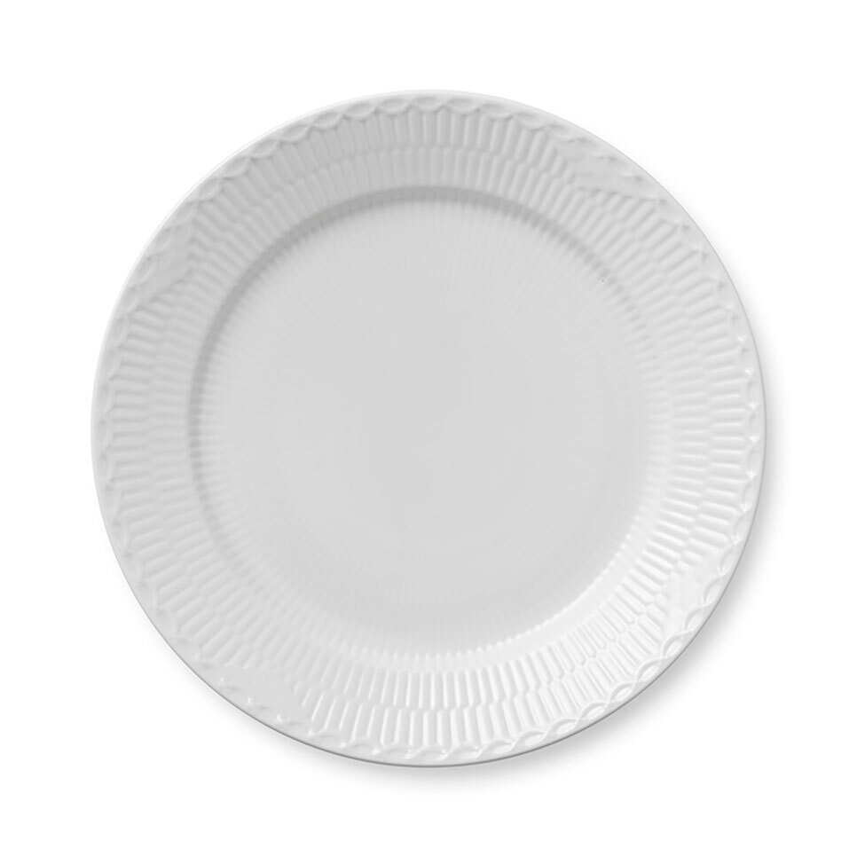 Royal Copenhagen White Fluted Half Lace Dinner Plate 10.75 Inch 1017296