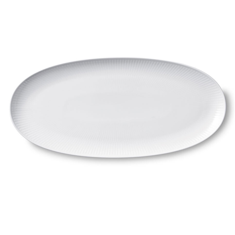 Royal Copenhagen White Fluted Long Oval Dish 14.5 Inch 1052388