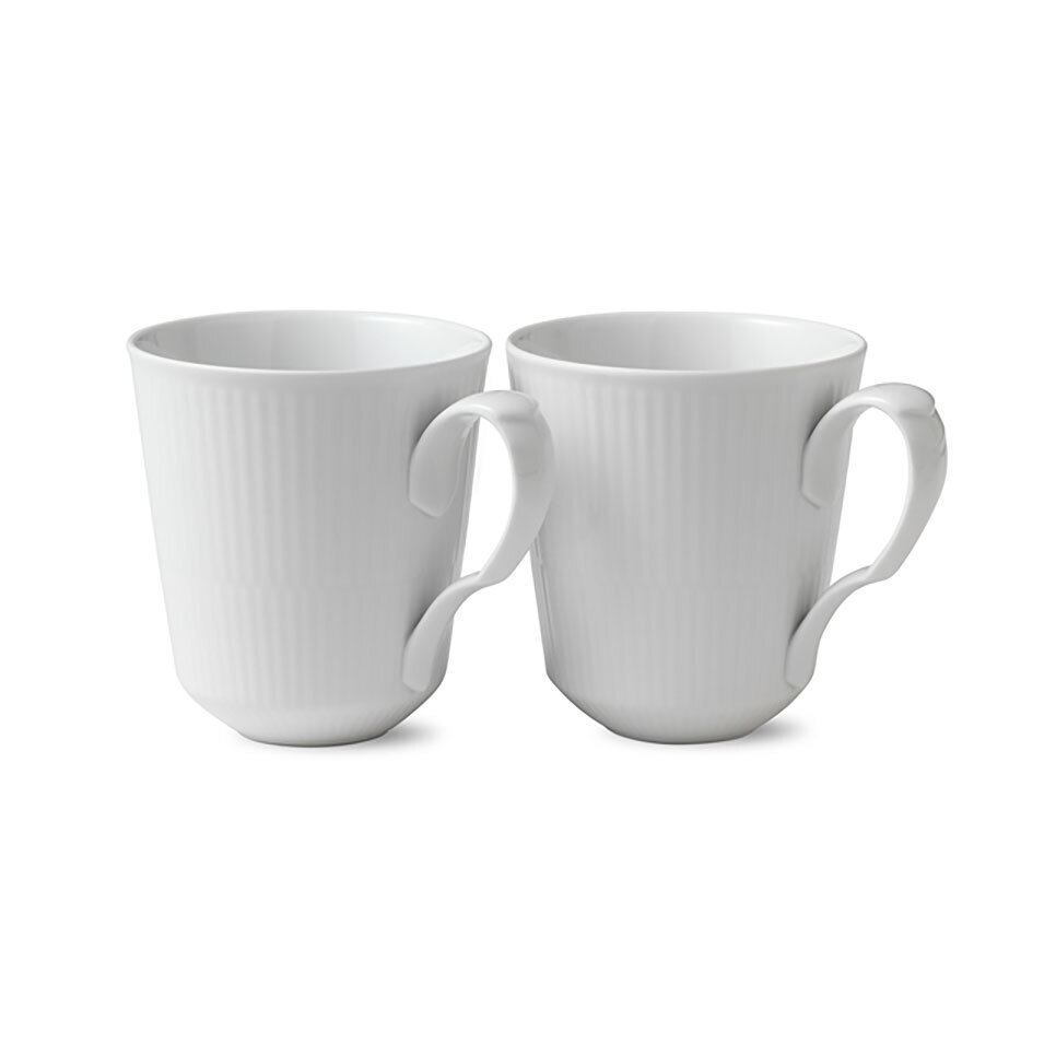 Royal Copenhagen White Fluted Mug 12.25 Oz Set Of 2 1016918
