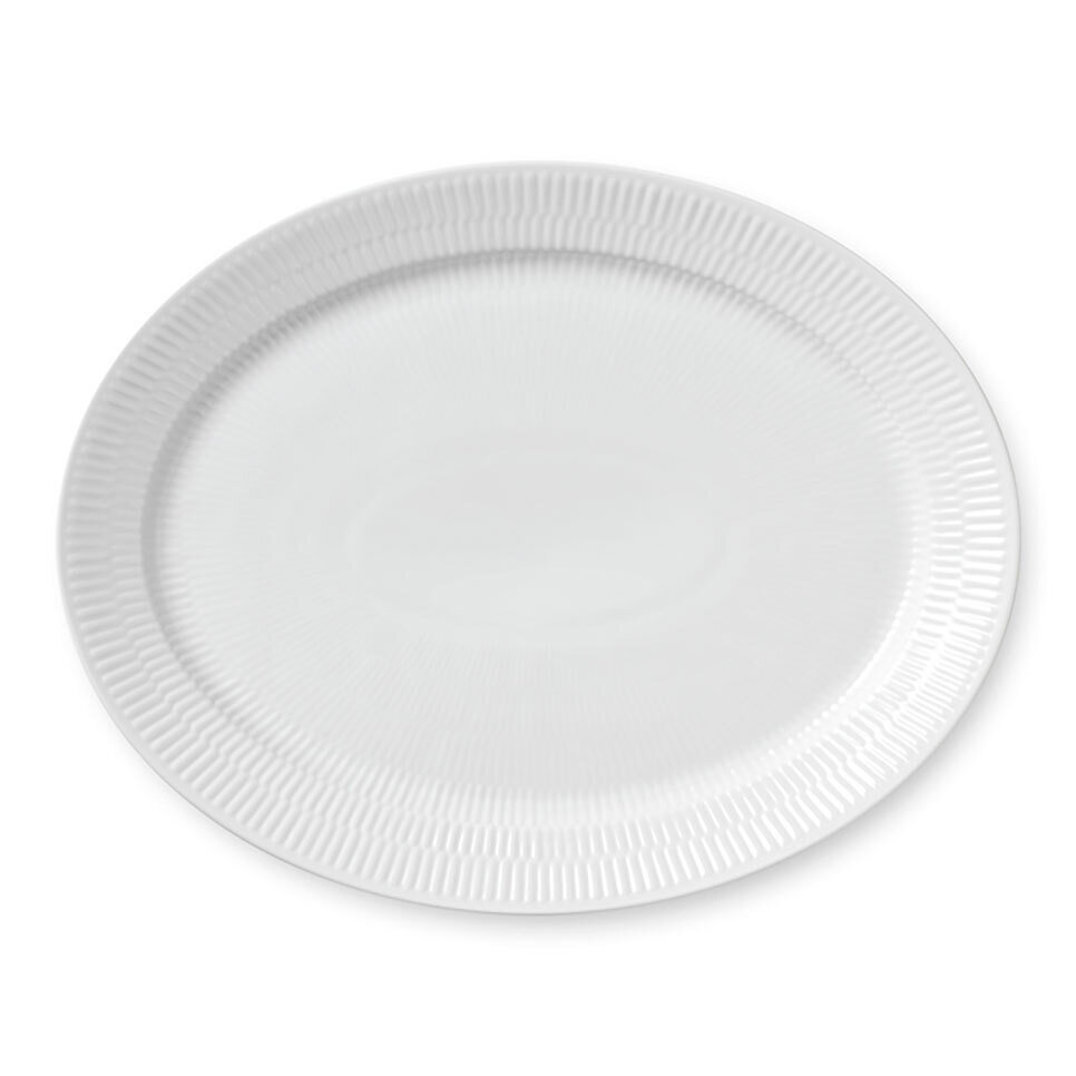 Royal Copenhagen White Fluted Oval Platter 13.5 Inch 1017406