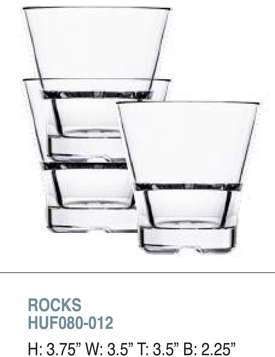 Bold Club Stack 9oz Rocks Unbreakable Glass Set of 6