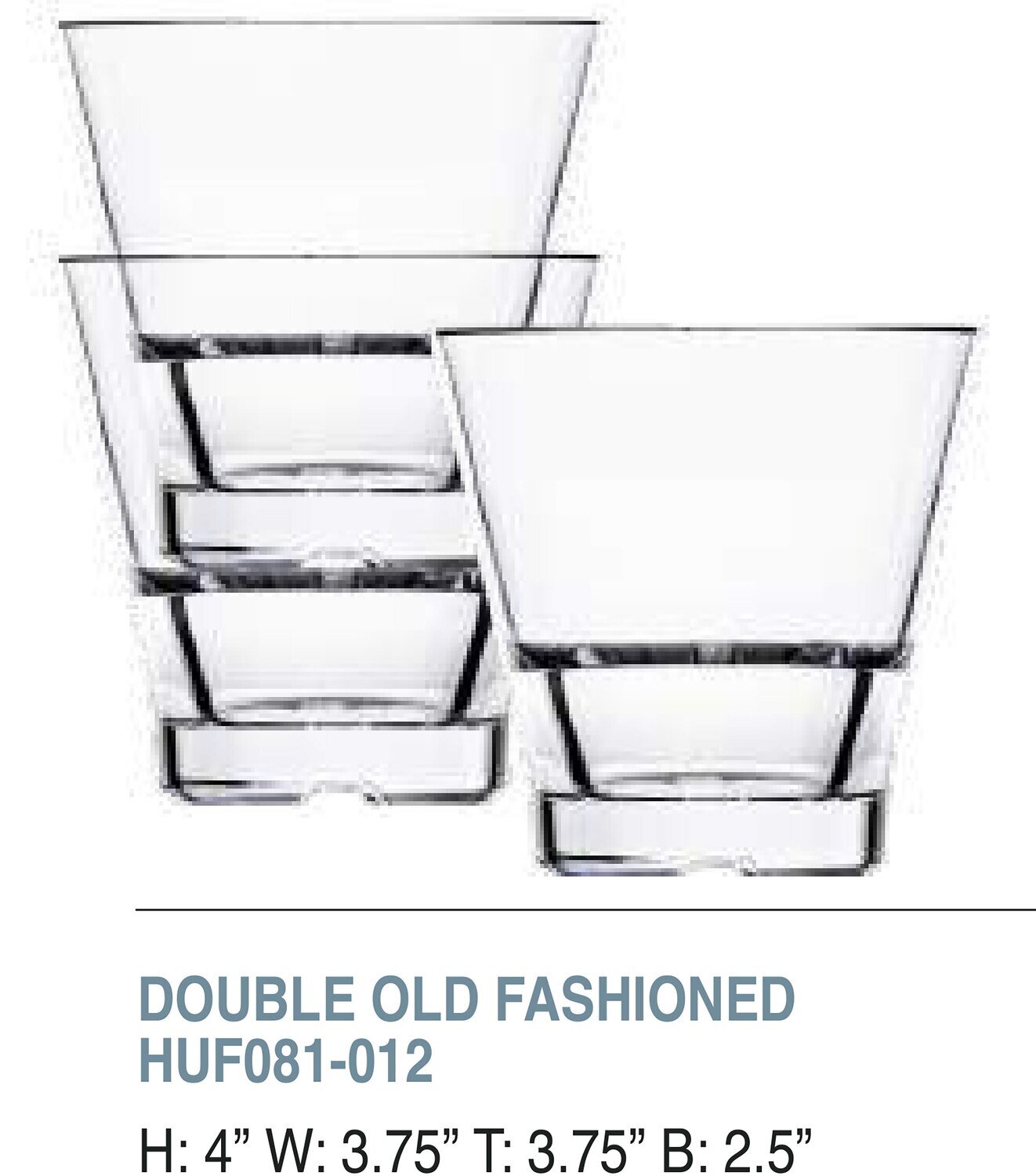 Bold Club Stack 12oz Double Old Fashioned Unbreakable Glass Set of 6