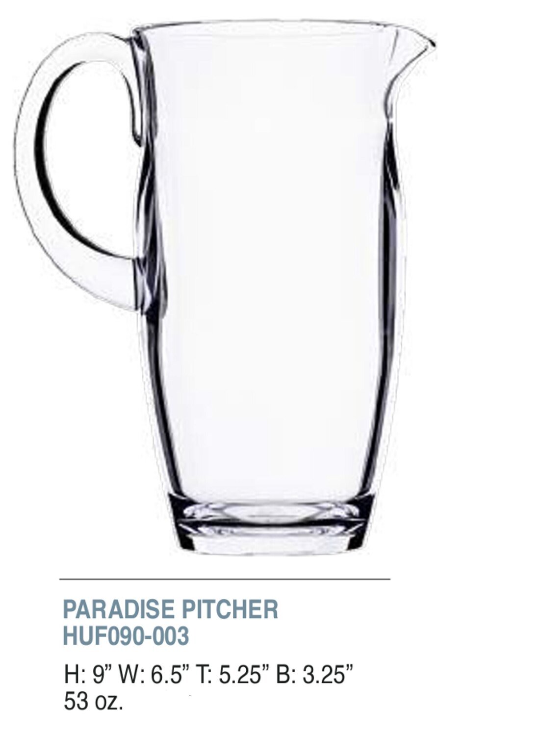 Bold Paradise 53oz Pitcher Unbreakable Glass