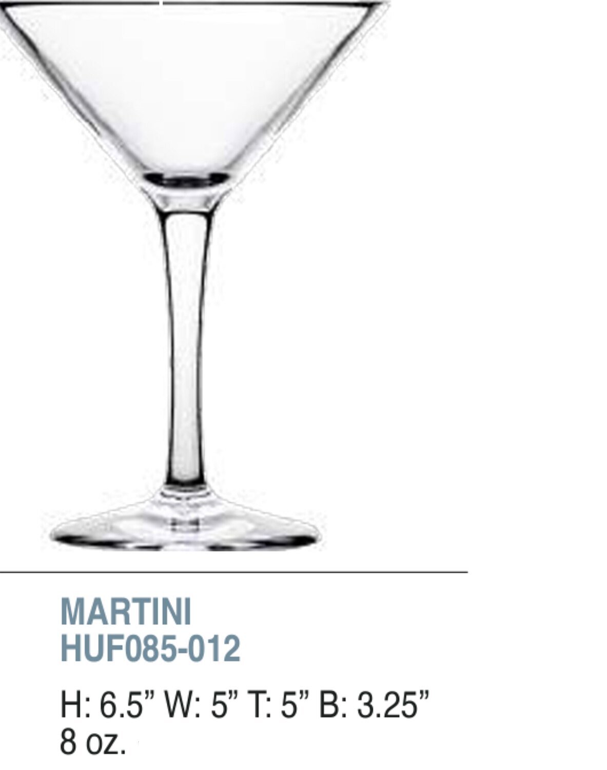 Bold Revel 8oz Martini Unbreakable Glass Set of 6