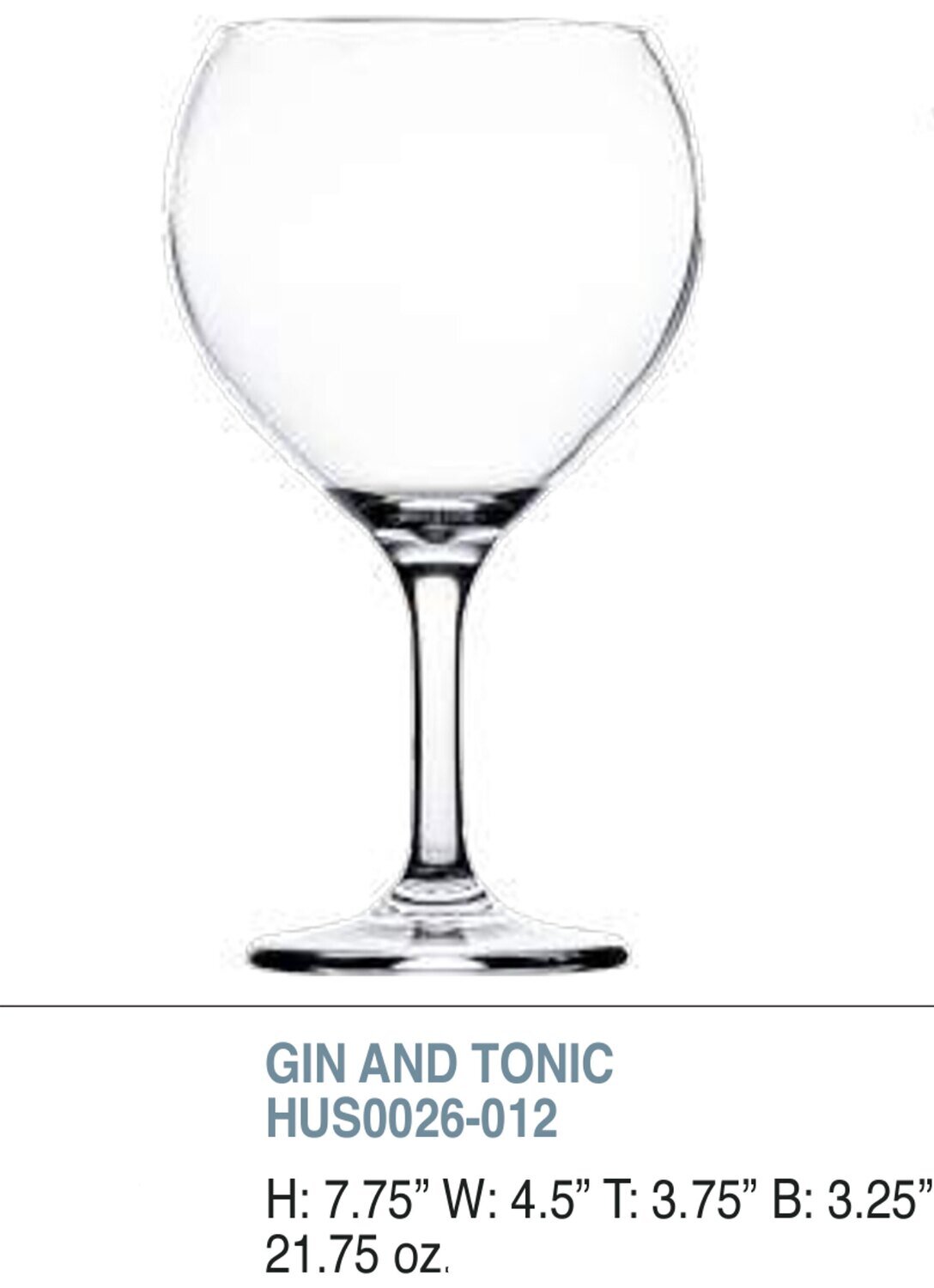 Bold Revel 21.75oz Gin & Tonic Unbreakable Glass Set of 6
