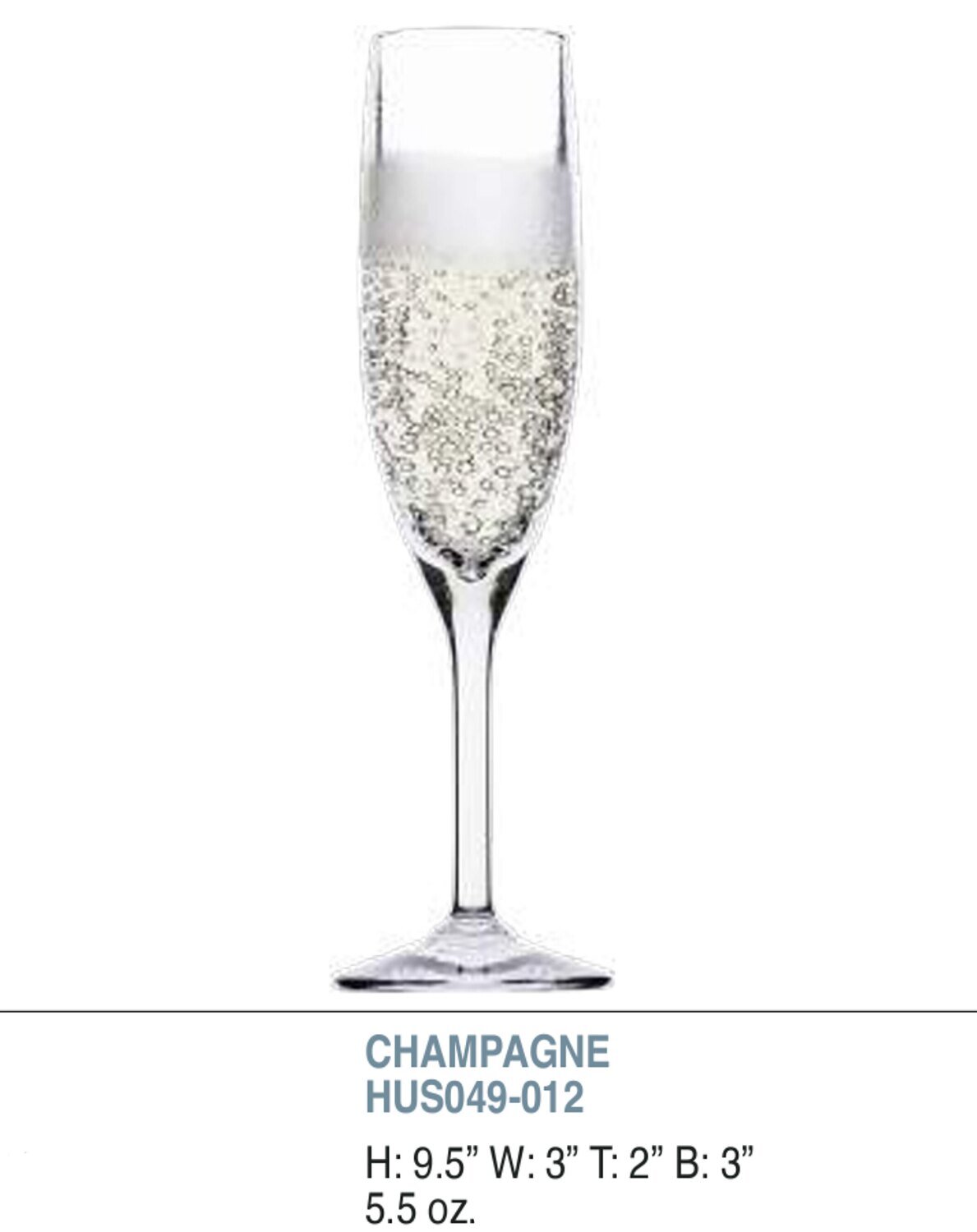 Bold Revel 5.5oz Champagne Unbreakable Glass Set of 6