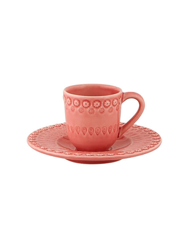 Bordallo Pinheiro Pinheiro Fantasy Coffee Cup And Saucer Pink 65025310, MPN: 65025310, 5600876076526