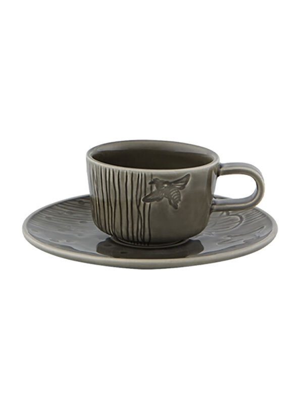 Bordallo Pinheiro Pinheiro Parody Tea cup and saucer Grey 65028663, MPN: 65028663, 5600413622896